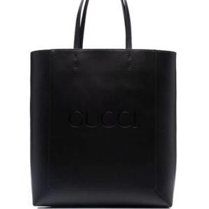 Gucci debossed leather tote bag