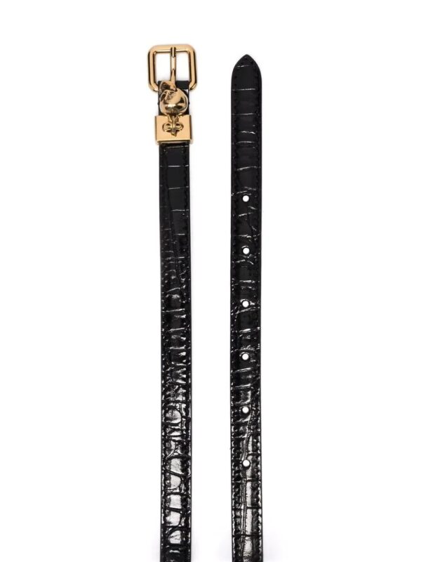 Alexander McQueen  crocodile effect thin belt - Image 2