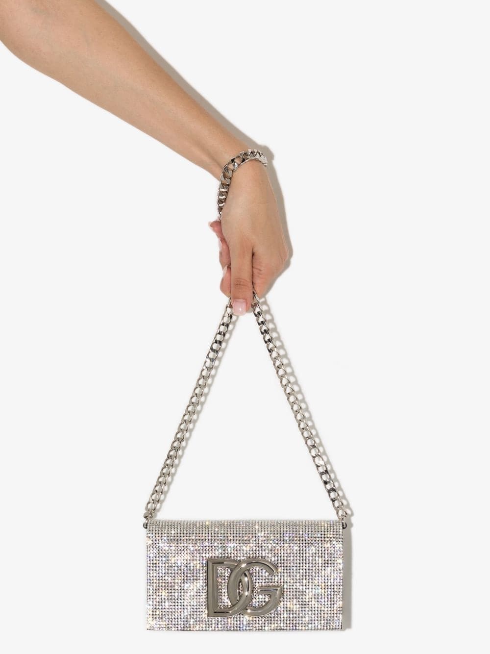 Dolce & Gabbana DG-logo crystal-embellished shoulder bag - Image 4