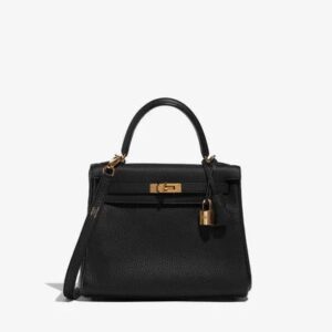 Hermès Kelly 25 Top Handle Bag in Black Togo Leather with Gold Hardware bag