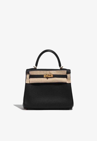 Hermès Kelly 25 Top Handle Bag in Black Togo Leather with Gold Hardware bag - Image 5