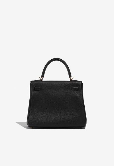Hermès Kelly 25 Top Handle Bag in Black Togo Leather with Gold Hardware bag - Image 3