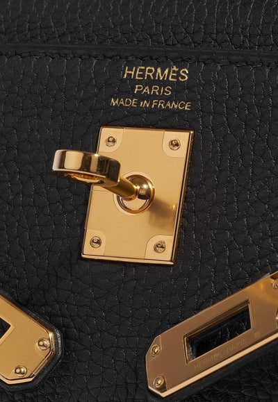 Hermès Kelly 25 Top Handle Bag in Black Togo Leather with Gold Hardware bag - Image 8