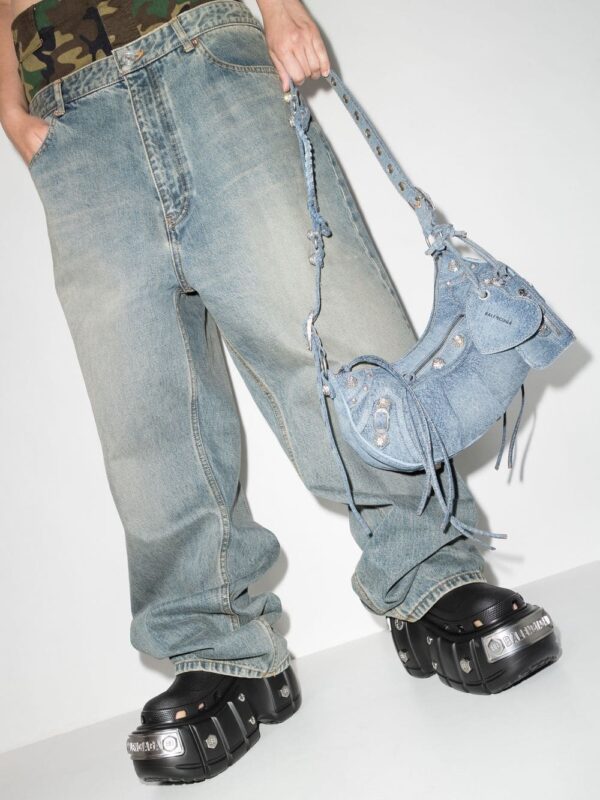 Balenciaga small Le Cagole denim shoulder bag - Image 2