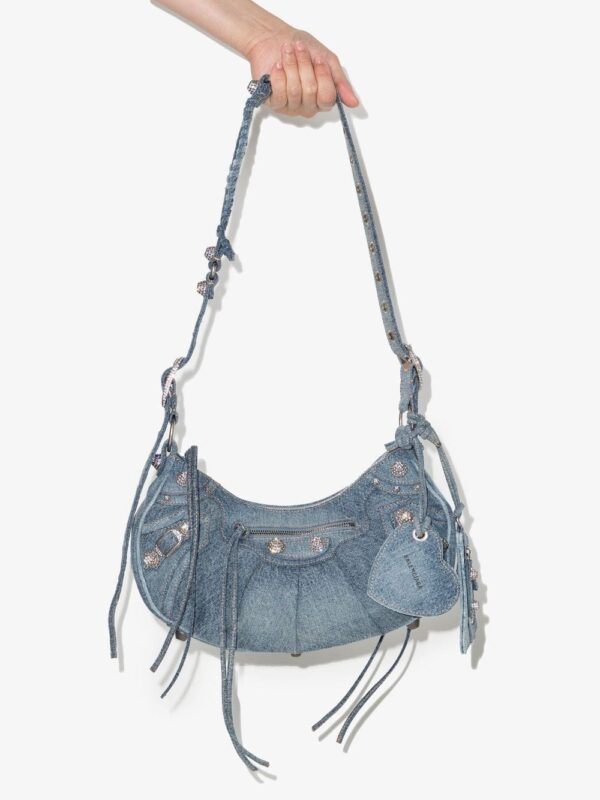 Balenciaga small Le Cagole denim shoulder bag - Image 4