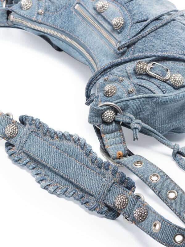 Balenciaga small Le Cagole denim shoulder bag - Image 5