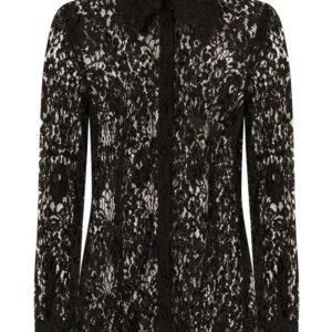 Dolce & Gabbana  sheer-lace long-sleeve shirt