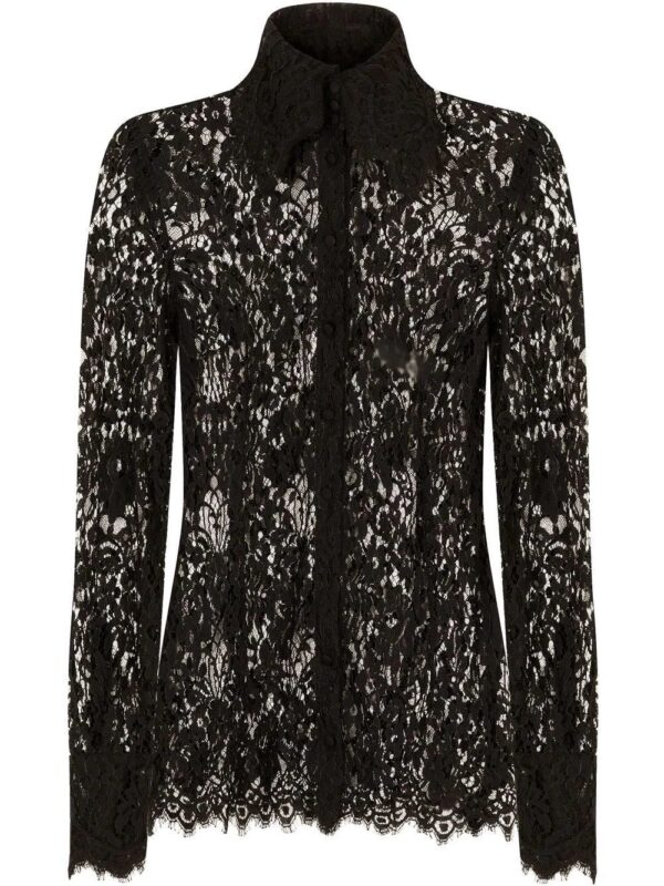Dolce & Gabbana  sheer-lace long-sleeve shirt