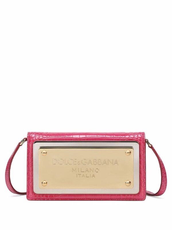 Dolce & Gabbana logo-tag leather phone bag