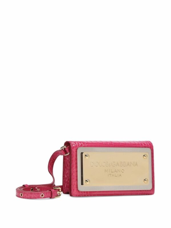 Dolce & Gabbana logo-tag leather phone bag - Image 4