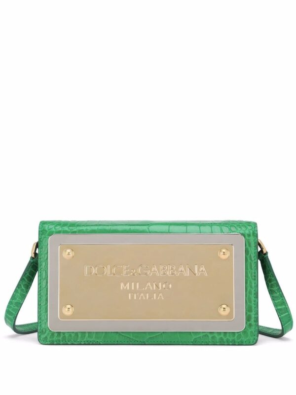 Dolce & Gabbana logo-tag leather phone bag