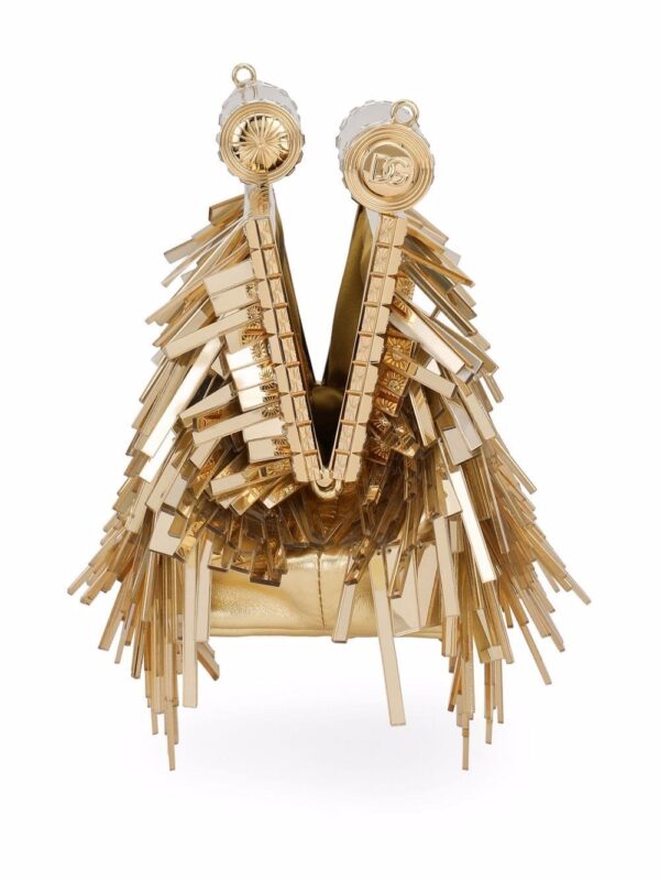 Dolce & Gabbana fringed leather clutch bag - Image 3