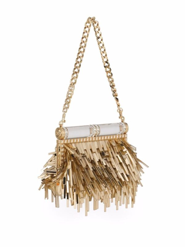 Dolce & Gabbana fringed leather clutch bag - Image 5