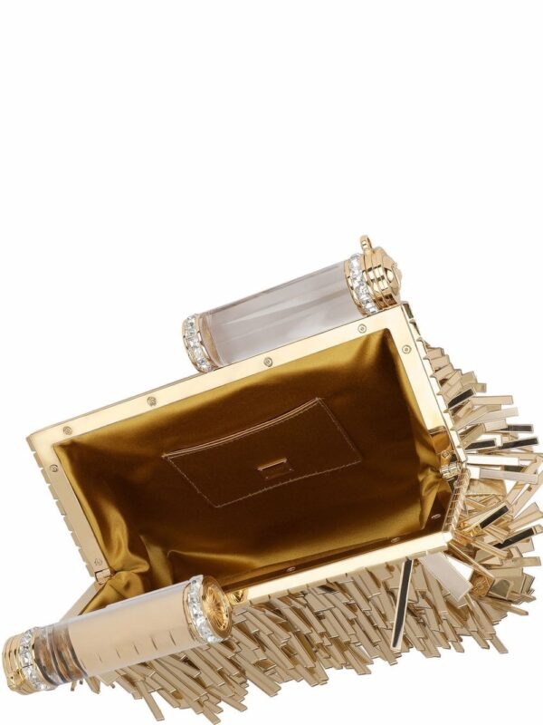 Dolce & Gabbana fringed leather clutch bag - Image 4