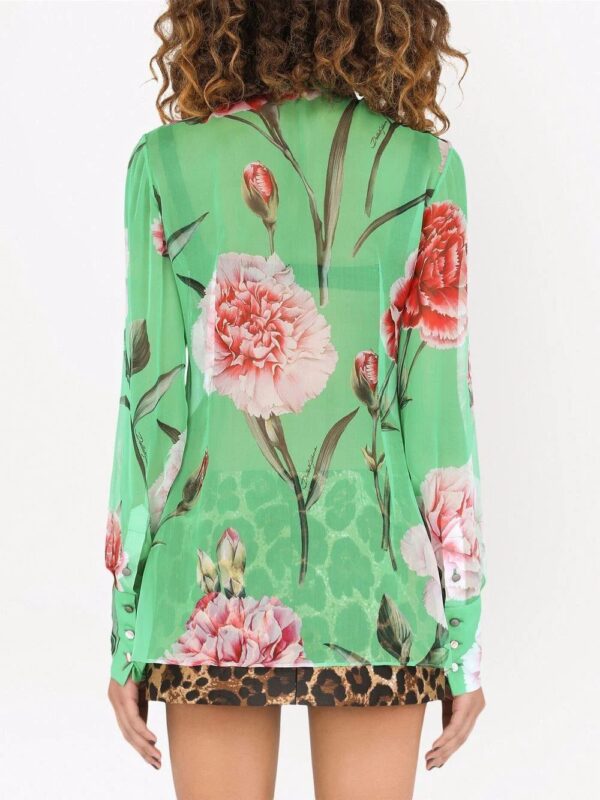 Dolce & Gabbana  floral-print silk georgette shirt - Image 4
