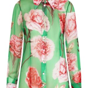 Dolce & Gabbana  floral-print silk georgette shirt