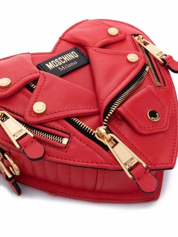 Moschino heart-shape moto shoulder bag - Image 4