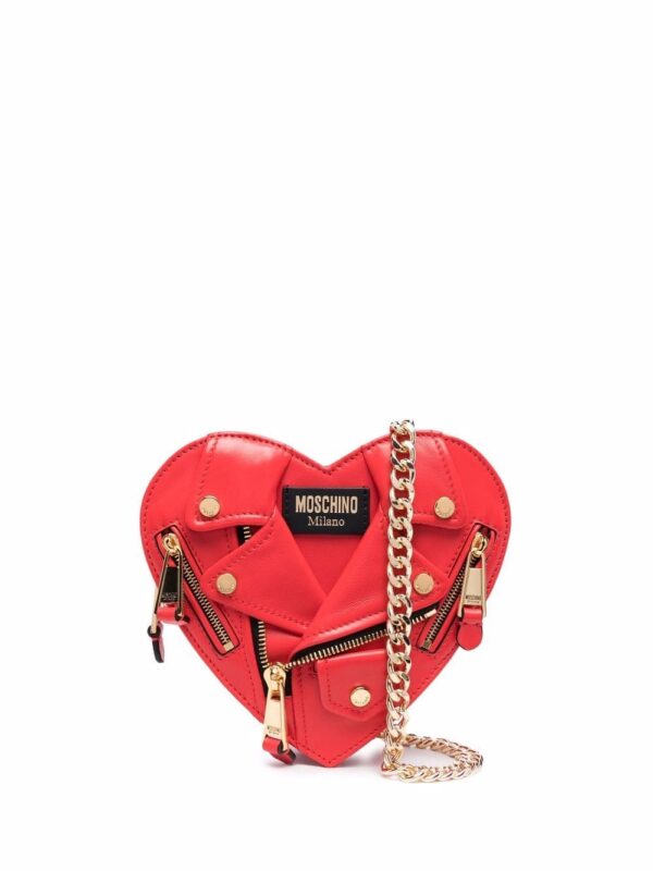 Moschino heart-shape moto shoulder bag
