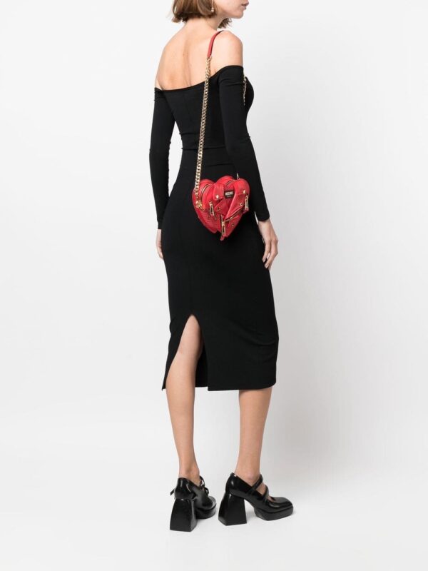 Moschino heart-shape moto shoulder bag - Image 2