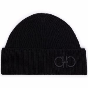 Ferragamo Gancini-logo wool beanie