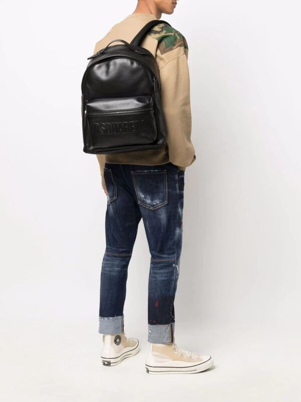 Dsquared2 logo-embossed leather backpack - Image 2