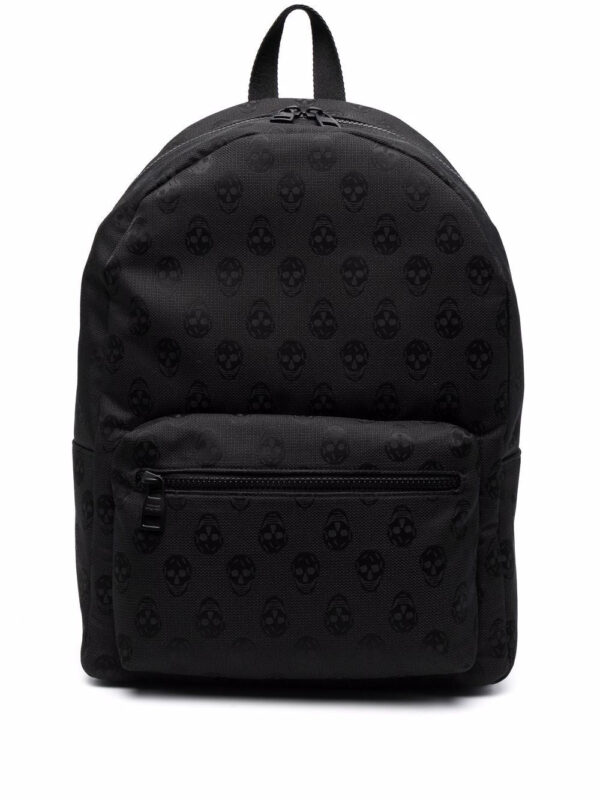 Alexander Mcqueen Biker Skull jacquard-logo backpack