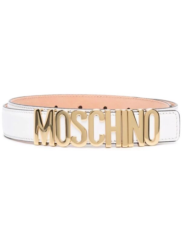 Moschino  logo-letter leather belt