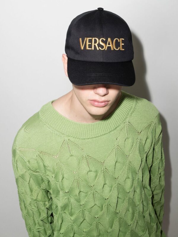 Versace embroidered-logo cotton cap - Image 2