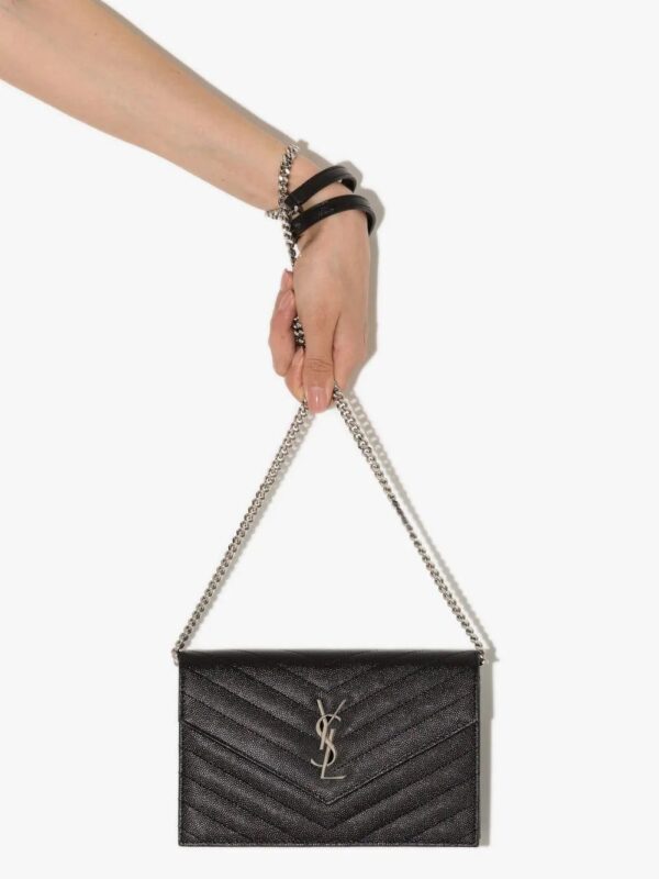 Saint Laurent quilted logo-plaque shoulder bag - Image 4