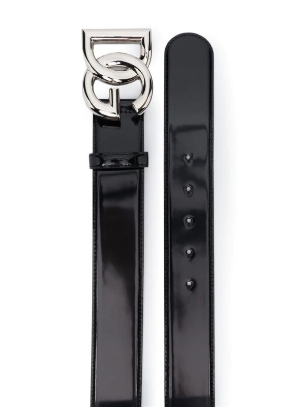 Dolce & Gabbana  logo-plaque buckled patent belt - Image 2
