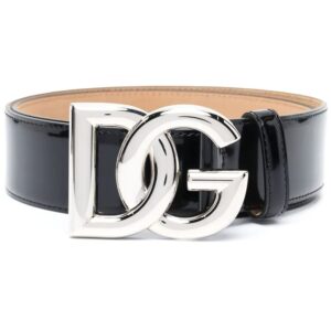 Dolce & Gabbana  logo-plaque buckled patent belt