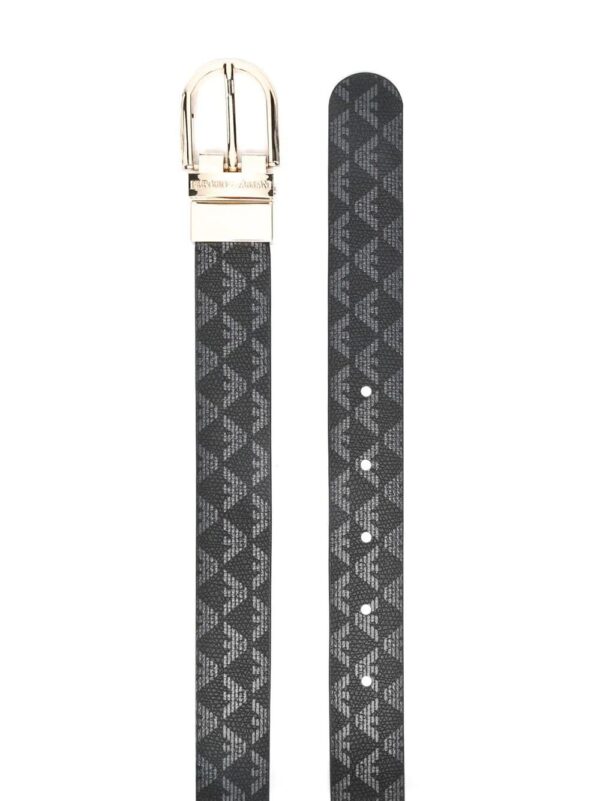 Emporio Armani  monogram-print buckle-fastening belt - Image 2