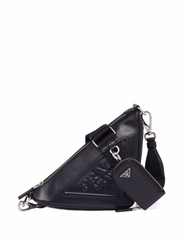 Prada logo plaque shoulder bag