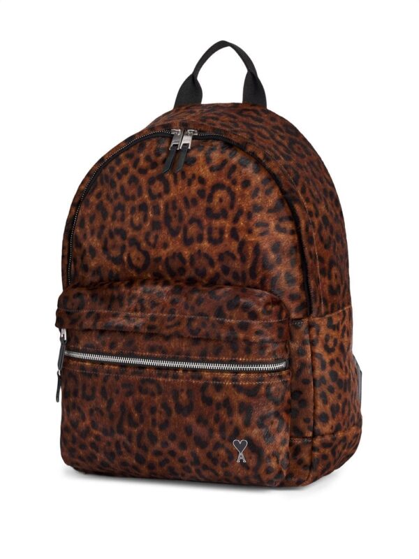 AMI Paris leopard-print zipped backpack - Image 3