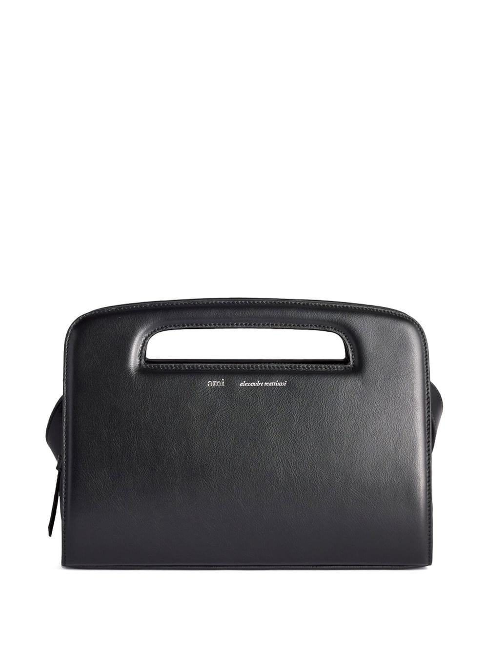 AMI Paris logo-stamp leather shoulder bag