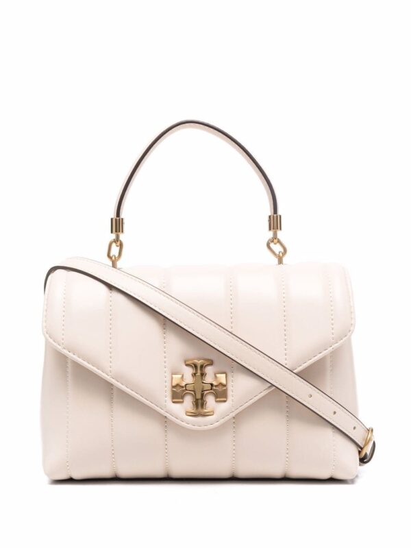 Tory Burch logo-plaque quilted leather satchel bag