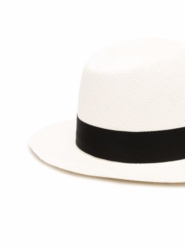 Saint Laurent logo-patch woven fedora - Image 2