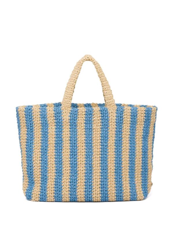 Prada  logo-embroidered straw tote bag - Image 2