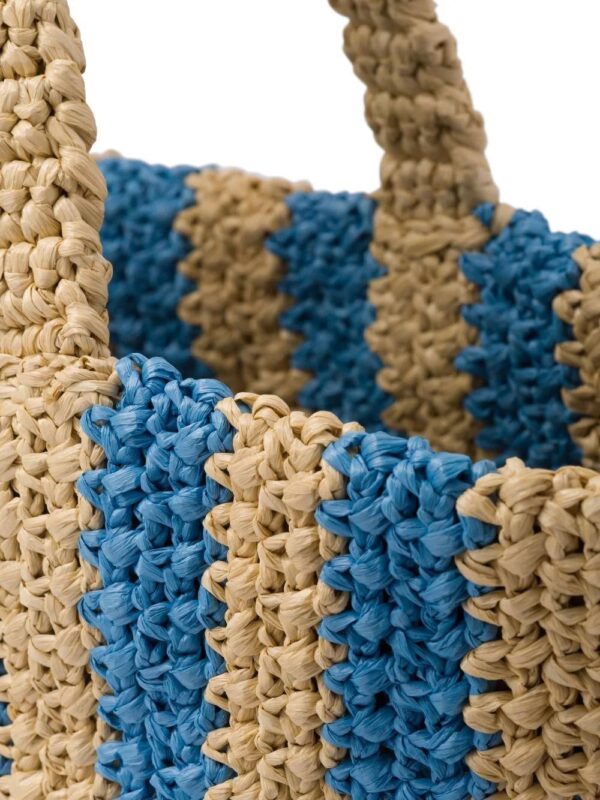 Prada  logo-embroidered straw tote bag - Image 5