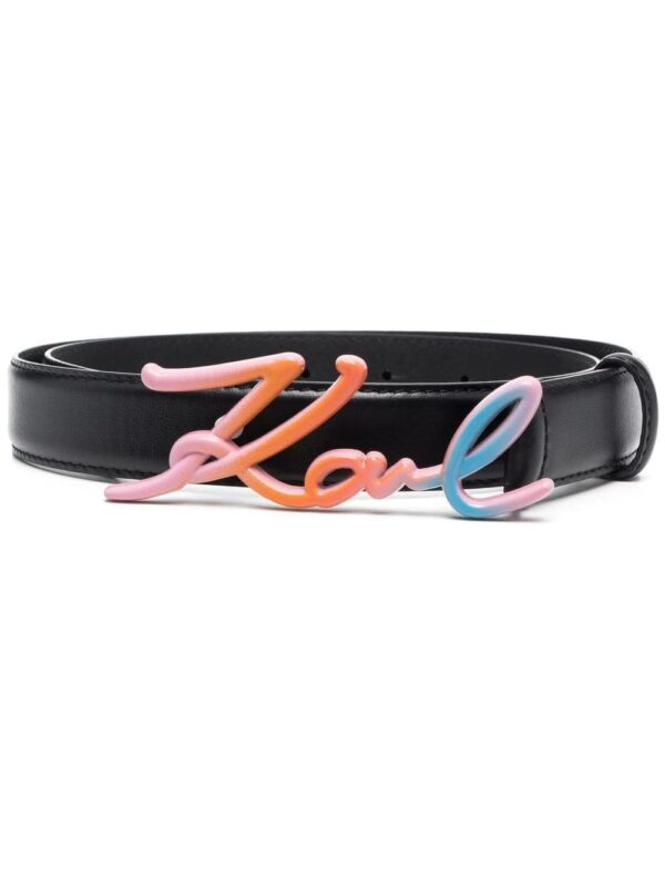 Karl Lagerfeld  K/Signature Rainbow logo-plaque belt