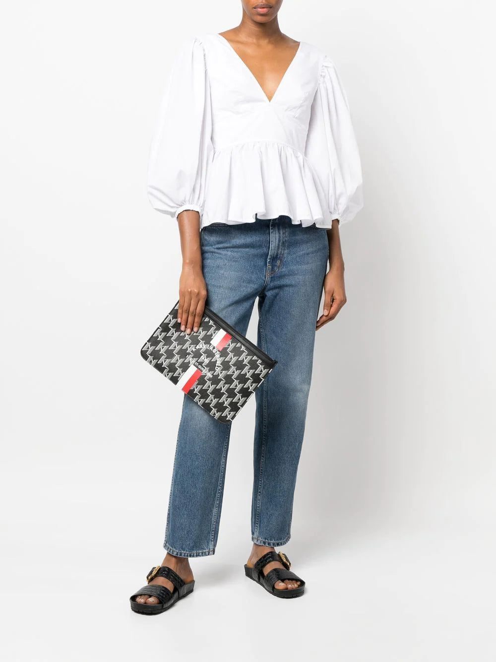 Karl Lagerfeld small monogram-print clutch - Image 2