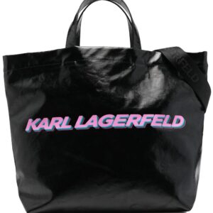 Karl Lagerfeld K/Futuristic logo-print coated tote bag