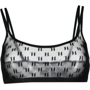 Karl Lagerfeld  sheer monogram-pattern bralette