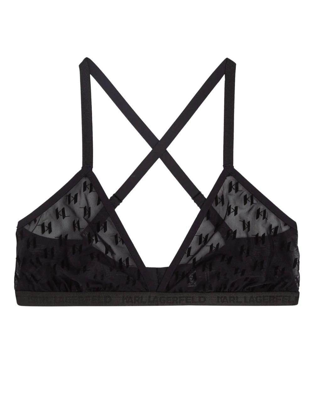 Karl Lagerfeld all-over logo-pattern bra
