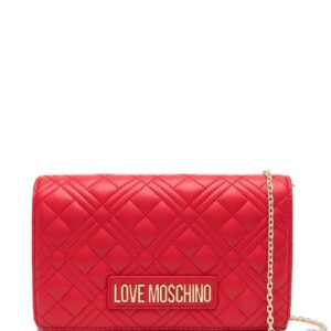 Love Moschino quilted logo-plaque shoulder bag