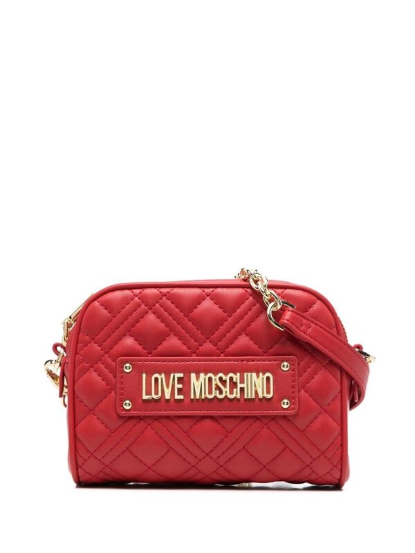 Love Moschino logo-lettering quilted crossbody bag