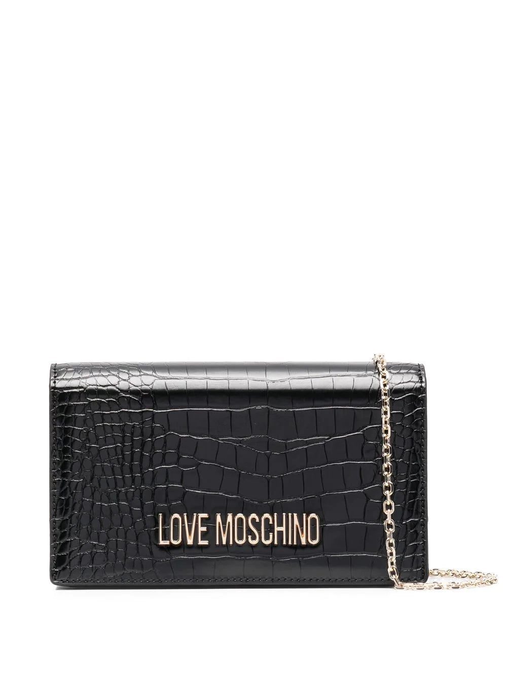 Love Moschino croc-effect wallet-on-chain