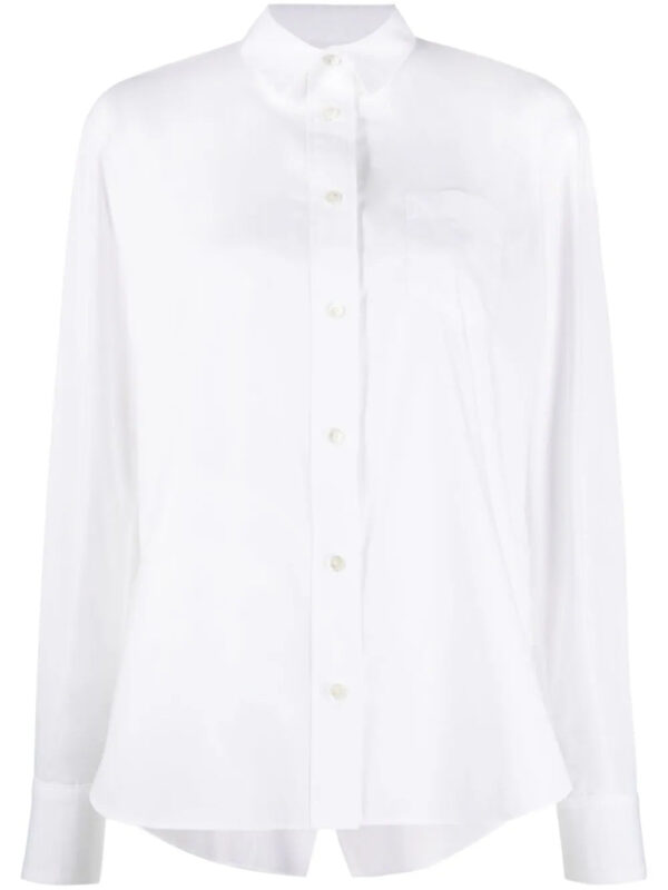sacai  embroidered slim-fit shirt