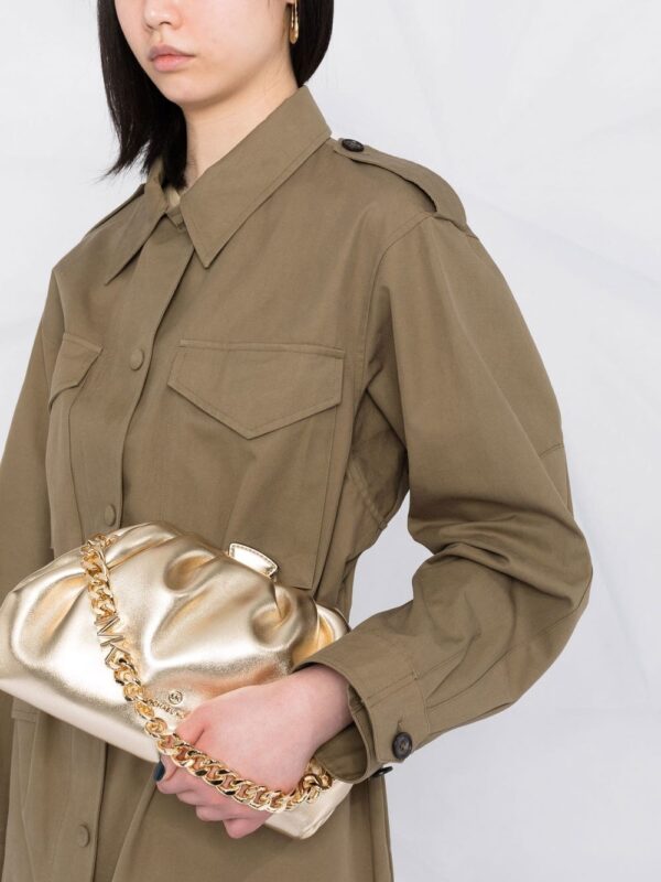 Michael Kors large Nola slouchy leather clutch bag - Image 3