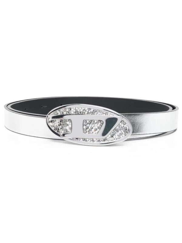 Diesel  metallic logo-buckle belt